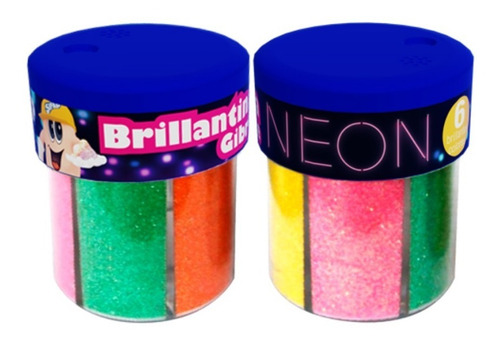 Brillantina Gibre Sifap Dispenser Neon 6 Colores Brillantes