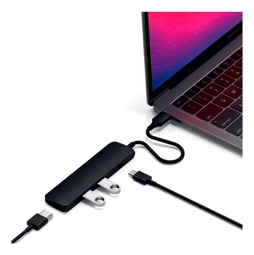 Hub Adaptador Slim Usb-c Usb-a *2 / Hdmi 4k/ Usb-c Negro Pp