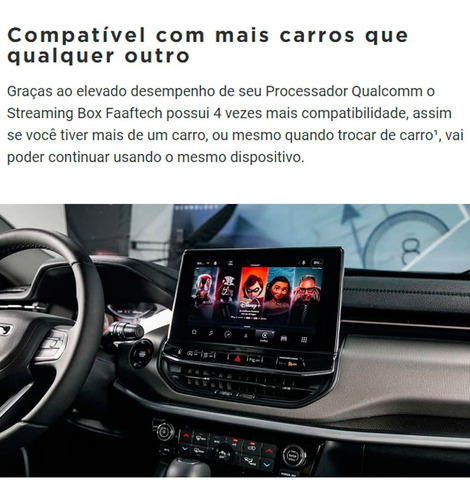 Streaming Box Faaftech Carplay Android Auto Sem Fio Youtube