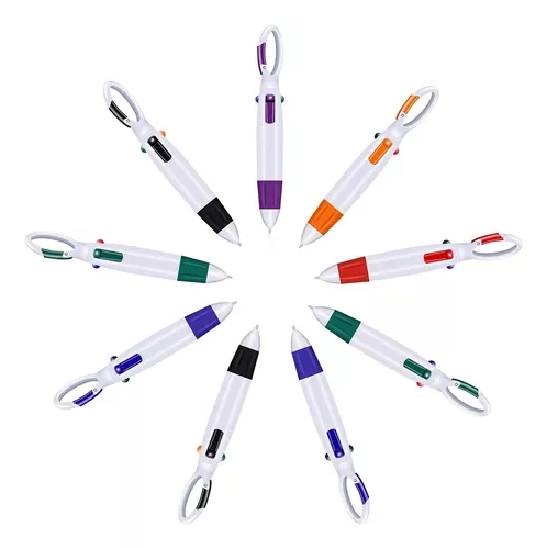 Bolígrafo de 4 colores con mosquetón / Bolis de colores