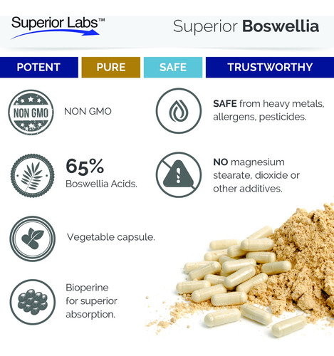 Boswellia Extract By Superior Labs - Non Synthetic, 500mg, 2
