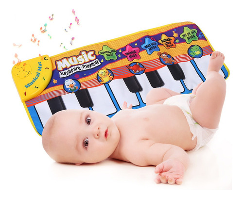Alfombra De Gateo Con Juego De Música Piano Electrónico Bebé