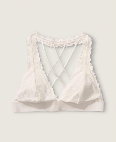 Victorias Secret Pink Corpiño Encaje Blanco Talle S /m O L