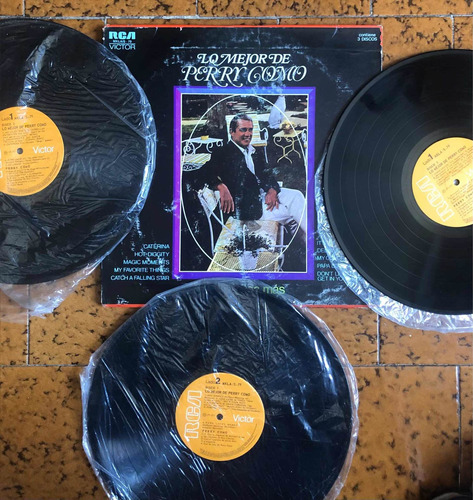 Perry Como Lo Mejor 3 Vinilos En Muy Buenas Condiciones