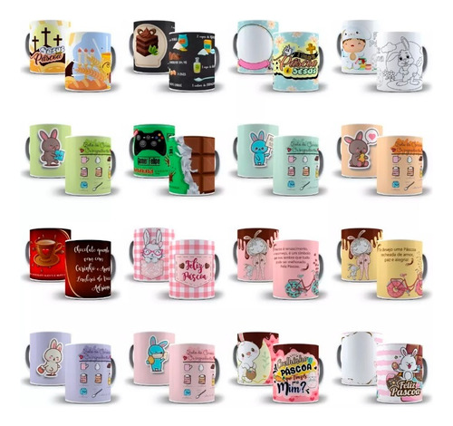Artes Páscoa Canecas 1000 Estampas Sublimação