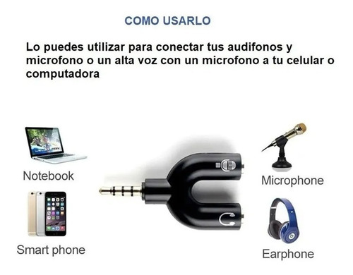 Divisor De Audio Estéreo 3.5 Mm Para Audífonos Y Micrófono