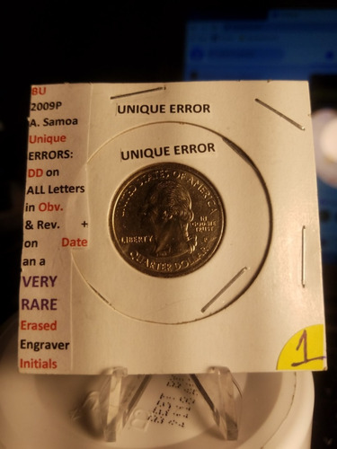 Moneda Quarter Samoa Del 2009p Nueva  Con Error De Acuñacion