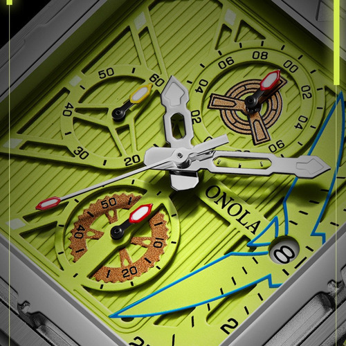 Reloj Cronógrafo Impermeable De Lujo Onola 6831r Color Del Bisel Silver White