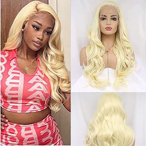 Xiweiya Wigs Blonde Lace Front Wig Long Body Wave Gqwr5