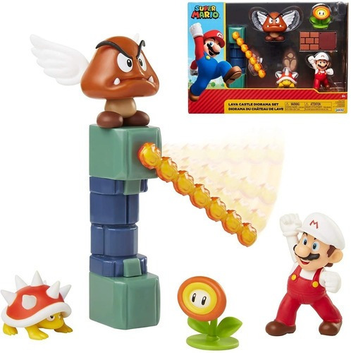 Figura Muñeco Mario Bros Diorama Con Accesorios Original