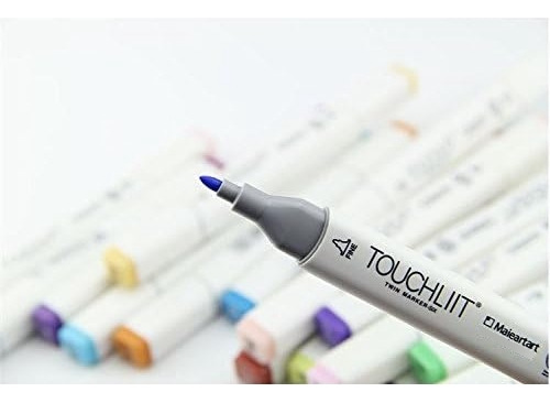 204 Color Set 6 Alcohol Graphic Art Twin Tip Pen Mar...