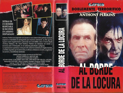 Al Borde De La Locura Vhs Anthony Perkins Terror Jekyll Hyde