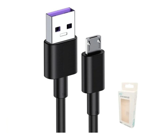 Cable Micro Usb 2 Metros Negro 5a Carga Rapida Febo