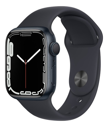 Apple Watch Series 7 (GPS, 41mm) - Caja de aluminio color medianoche - Correa deportiva azul medianoche