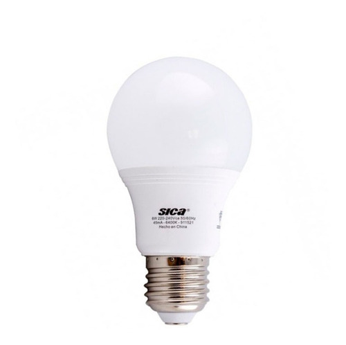 Lampara Led 9w E27 220v Luz Blanca Fria Sica X 10 U