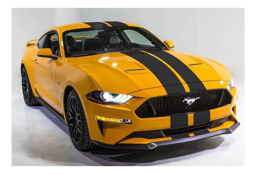Imagen 1 de 7 de Calcomanias Vinilo Negro Doble Linea Ford Mustang