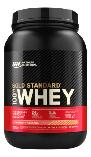 Gold Standard 100% Whey Sabor Strawberry C/ Banana 907g - On
