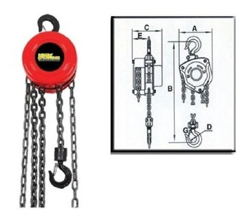 Garrucha Cm-1093 Polipasto Manual De 2 Tonelada 