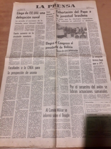 Diario La Prensa 02 07 1980 Ceamse Torino Secuestró Avión 