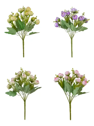 Pack 2 Ramos De Flores Artificiales Rosas Decoración 31cm