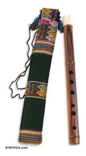 Novica Madera Quena Flauta, Jacarandaparent 97696p