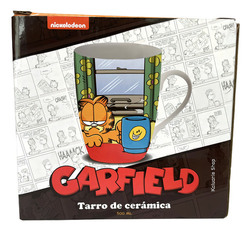 Taza Para Café Tarro Garfield Cerámica 500ml I Hate Mondays Liso