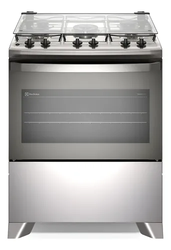Fogão 5 Bocas Electrolux Cinza Mesa Inox, Perfectcook Fe5ig