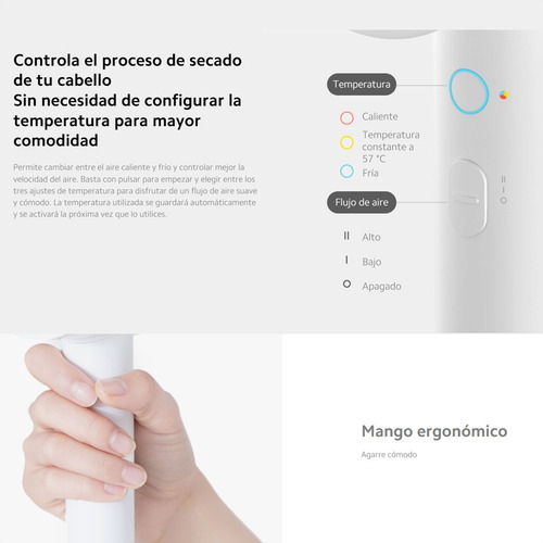Xiaomi Mi Ionic Hair Dryer H300, Secador De Cabello Compacto