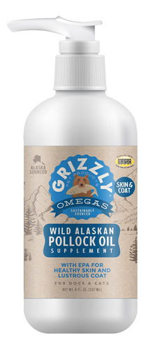 Suplemento De Aceite Para Perros Grizzly Pollock, Blanco