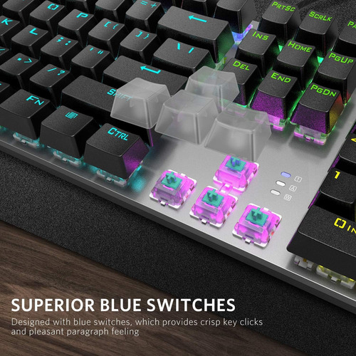 Teclado Mecánico Gamer Con Retroiluminación Rgb