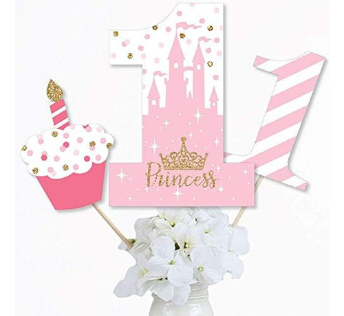 Gran Punto Del Primer Cumpleaños Little Princess Crown Pink