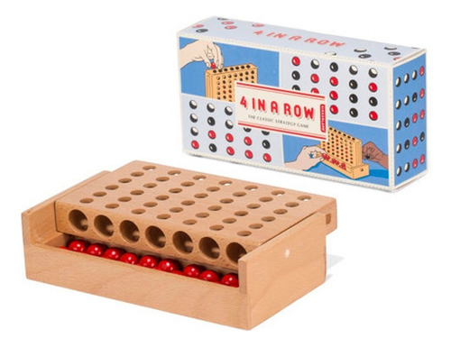 Juego De Mesa 4 En Fila Tablero Madera Estrategia 4 In A Row