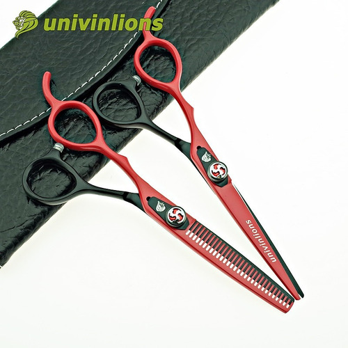 Tesoura Canhoto Cortar Cabelo 6 Polegadas Luxo 6 + Brindes