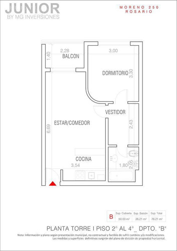 Imagen 13 de 13 de Departamento De 1 Dormitorio En Venta En Rosario