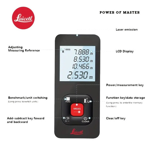 Wincha Láser Compacto Laicetl Recargable Con Usb