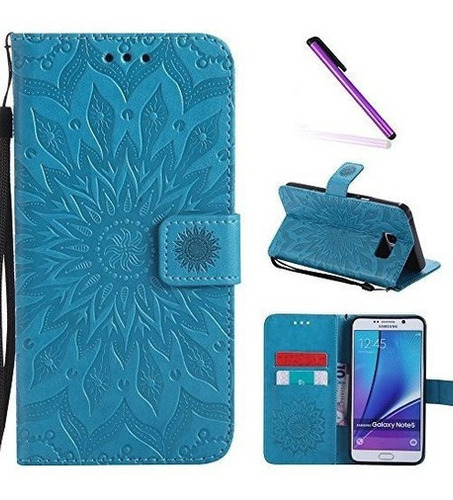 Galaxy Note 5 Caseleecoco Fancy En Relieve Floral Patron Bi