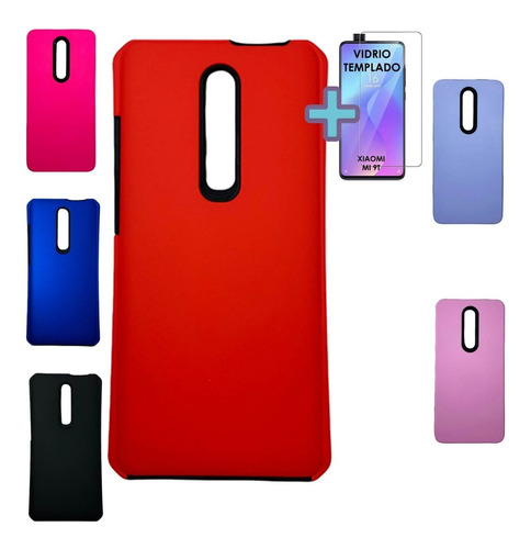 Funda Protector Reforzado Xiaomi Mi 9t Carcasa Mas Vidrio 