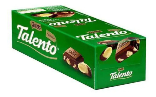 Mini Talento Verde Garoto. Chocolate Com Castanha. Caixa