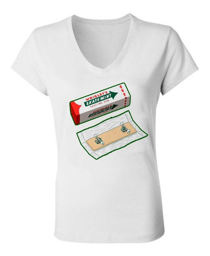 Remera Mujer Skate Mint  Escote V Spun Aesthetic