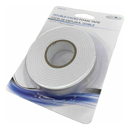Cinta De Espuma Espesor 3mm Doble Cara Montaje Interior 1.5m Color Blanco Lisa