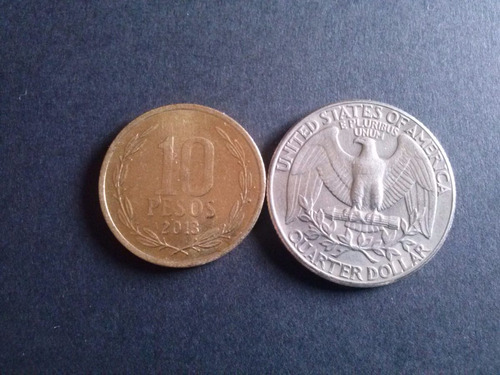 Moneda E E U U  Quarter Dollar Níquel 1990 Ceca D (c34)