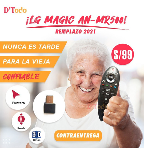 Imagen 2 de 10 de Control Magic Remote LG Anmr500 - Remplazo 2022 Con Puntero