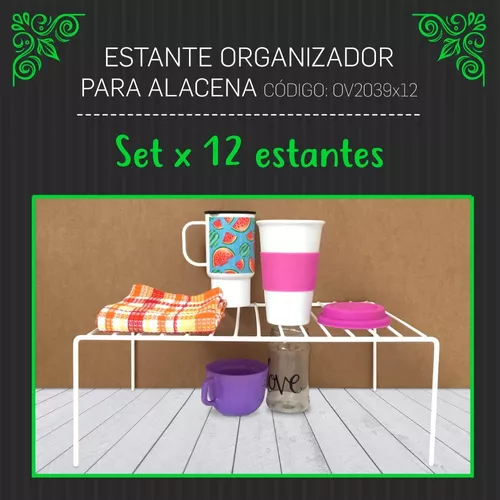 Kit Organizador Alacena De 3 Estantes Reforzados Blanco