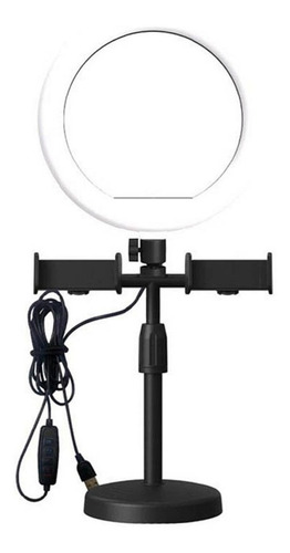 Imagen 2 de 2 de Aro De Luz Led Usb Selfie Celular Soporte Doble Ring Holder