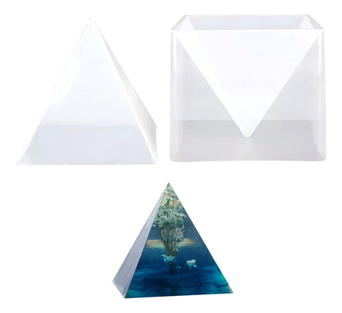 Forma De Silicone Modelo Orgonite Piramide  Para Resina 