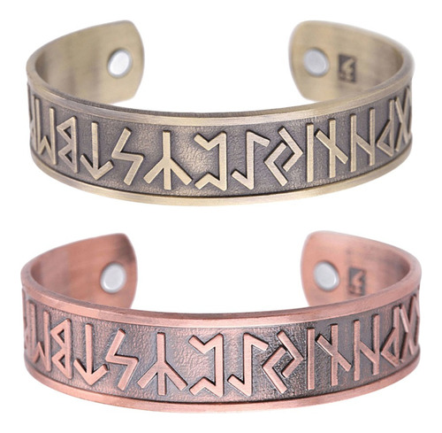 2 Piezas Vikingas Runas Ancho Elástico Brazalete Brazalete