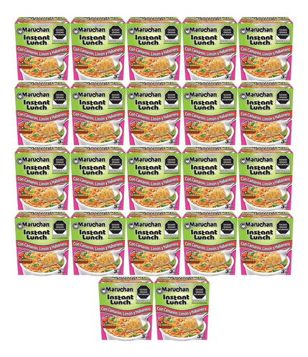 Sopa Maruchan Camarón, Limón Y Habanero 22 Pzs De 64 G C/u