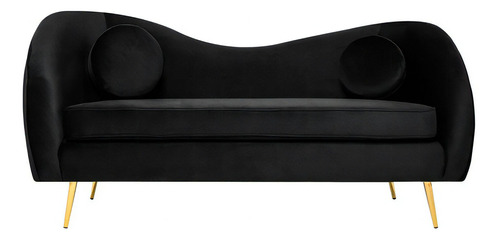 Sofá Salas Modernas Minimalistas Sillones Retro Lounge Color Negro