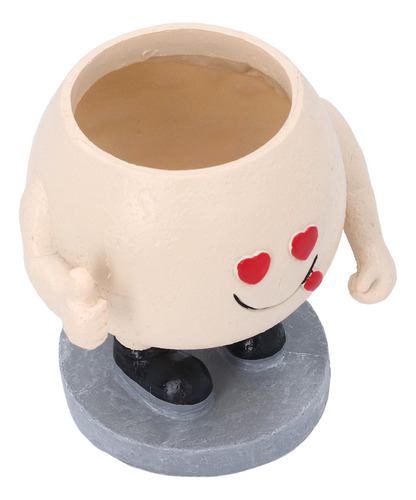 Maceta Face Plant Pot, Bonita Maceta Redonda De Resina Con D