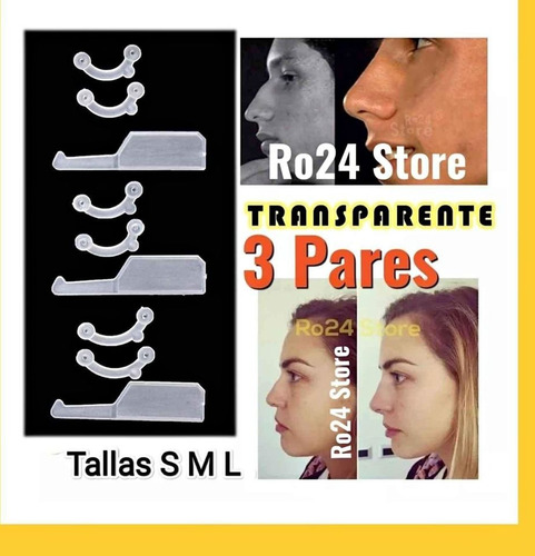 Perfiladores Nasales De Silicona Transparente Set 3 Tamaños